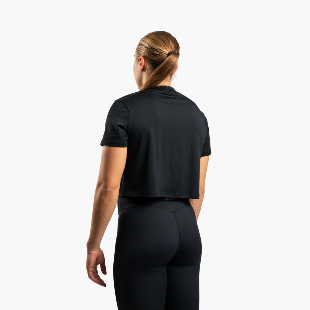 Women's Ecoflex box crop t-shirt black