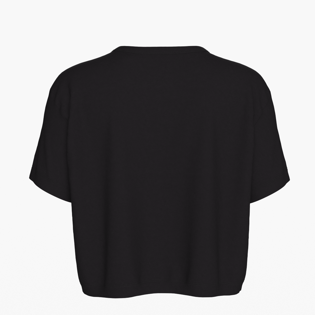 Women's sportstech box crop t-shirt (Svart)
