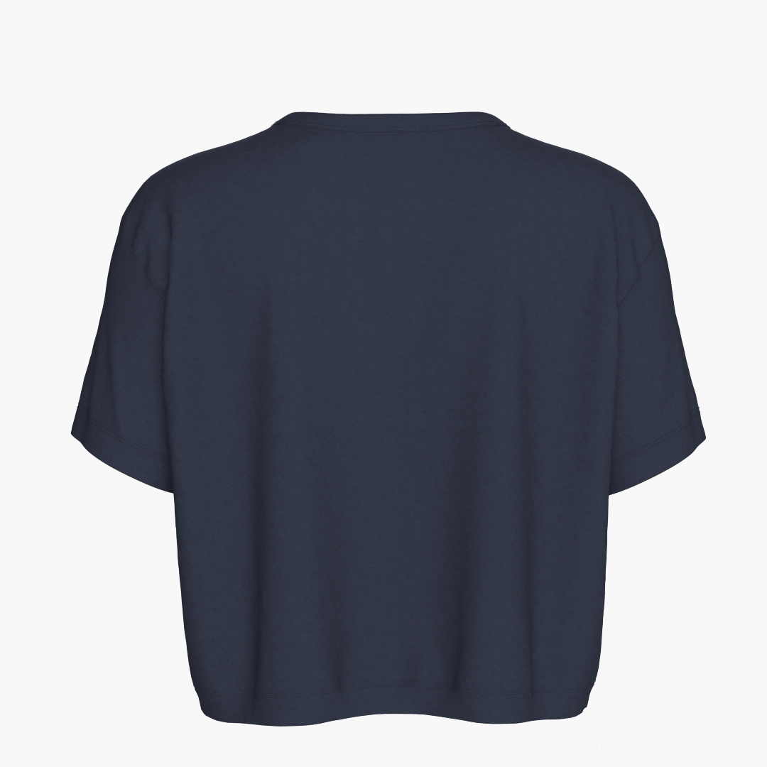 Women's sportstech box crop t-shirt (Marinblå)