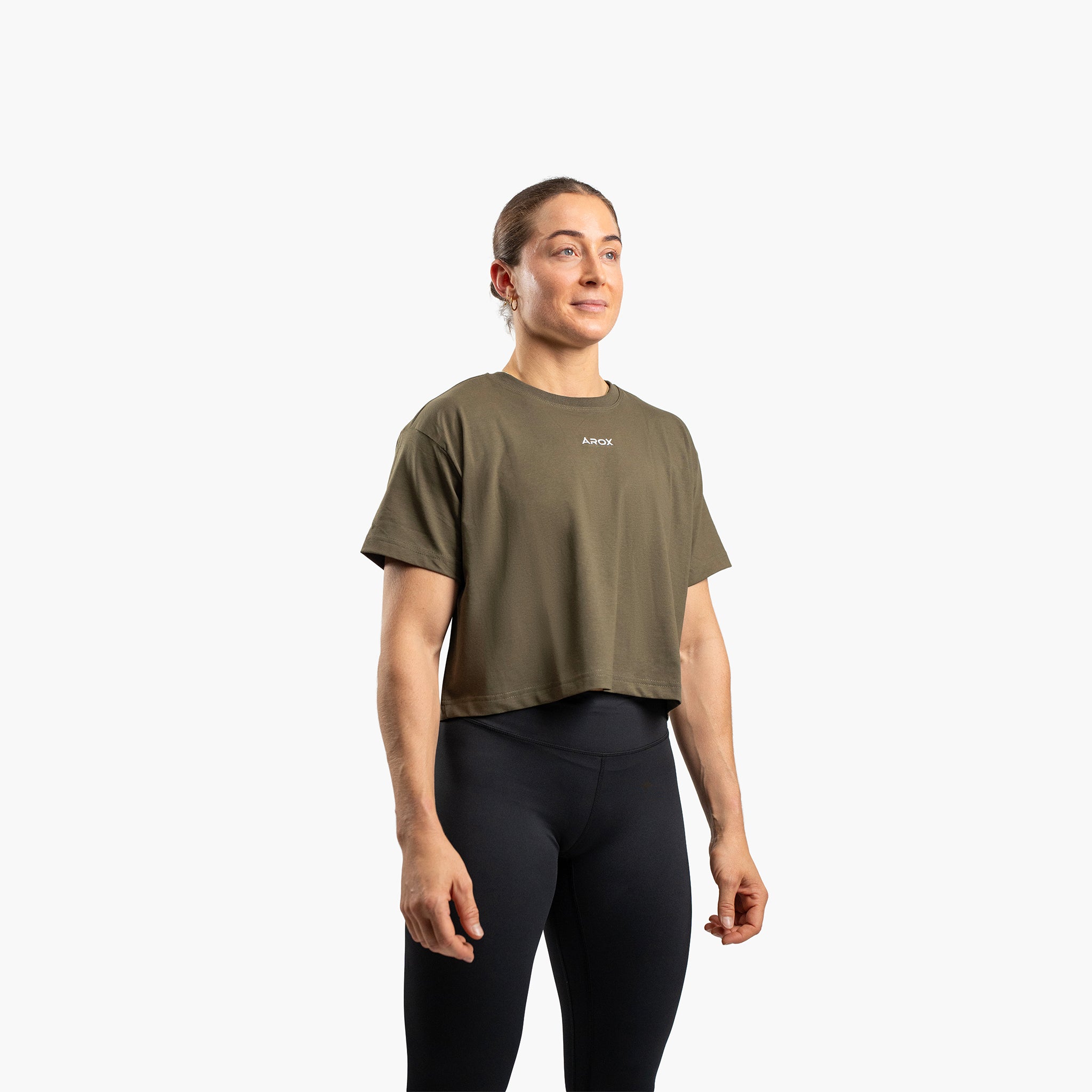 Women's sportstech box crop t-shirt (Grön)