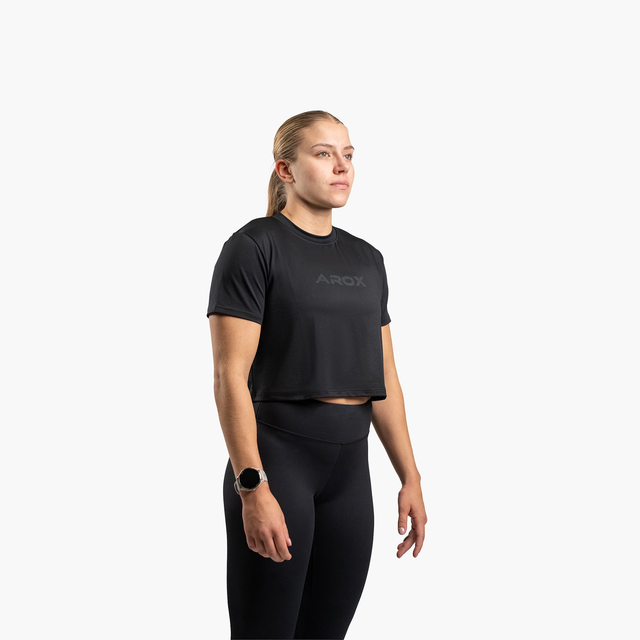 Women's Ecoflex box crop t-shirt (Svart)