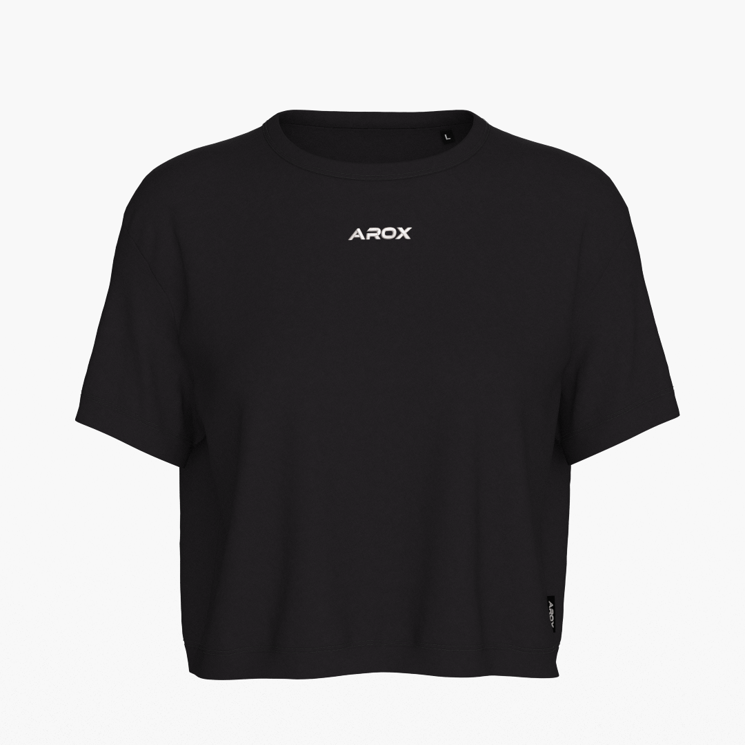 Women's sportstech box crop t-shirt black