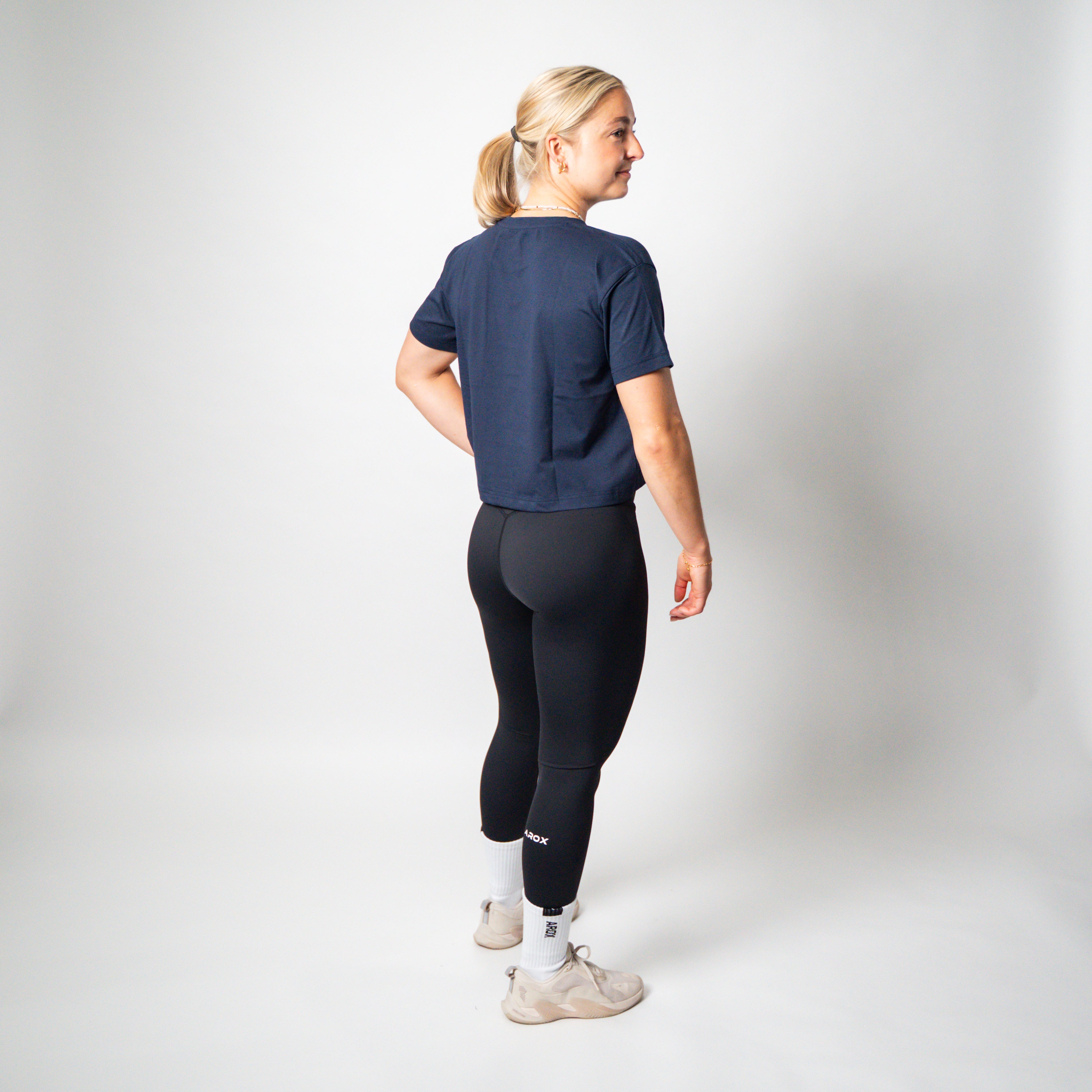 Women's sportstech box crop t-shirt grey
