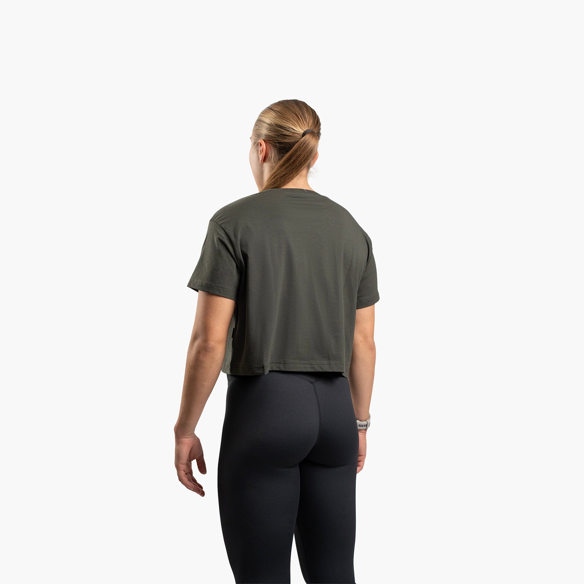 Women's sportstech box crop t-shirt (Grå)